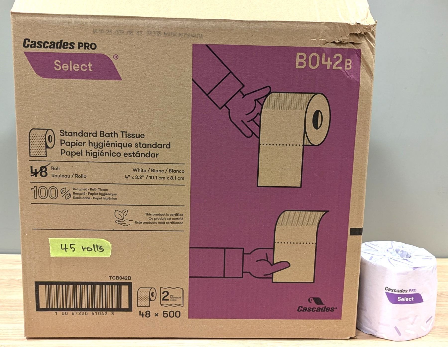 Cascade Proselect Mult Cascades PRO Select Standard Bath Tissue B042B - Lot of 45rolls | EC3