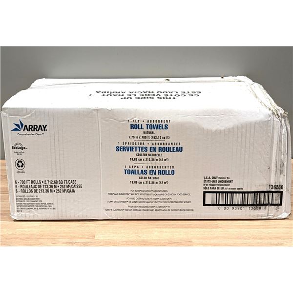 Array Roll Towels Natural 136280, 700ft /rolls - Lot of 6 (1 Case )