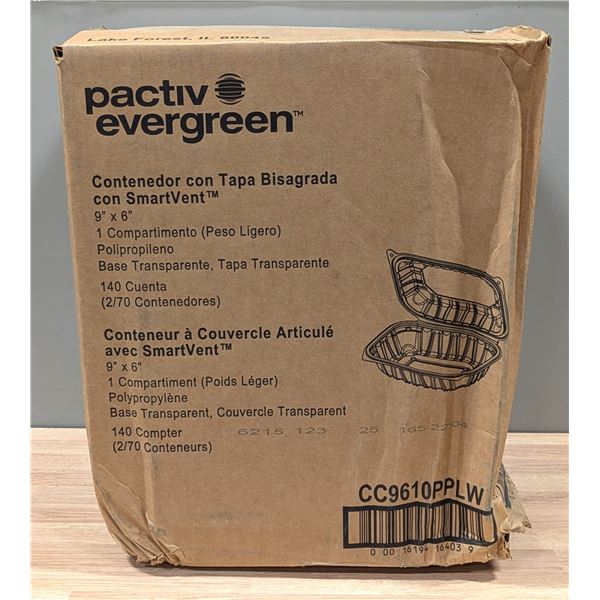 Pactiv evergreen CC9610PPLW 9" x 6" Vented PP Hinged Lid Container