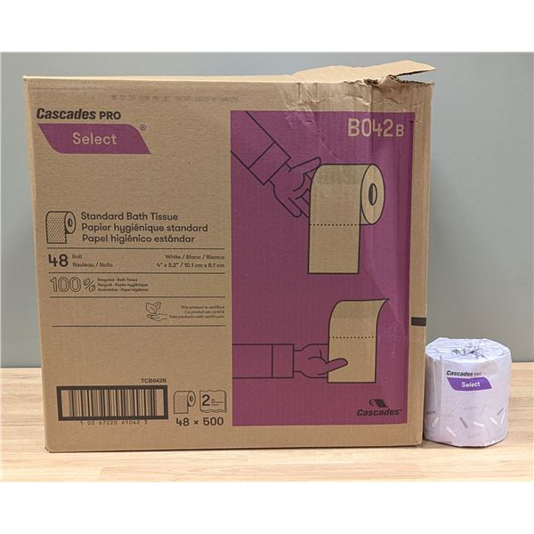 Cascades PRO Select Standard Bath Tissue B042B - Lot of 48 Rolls (1 Case)