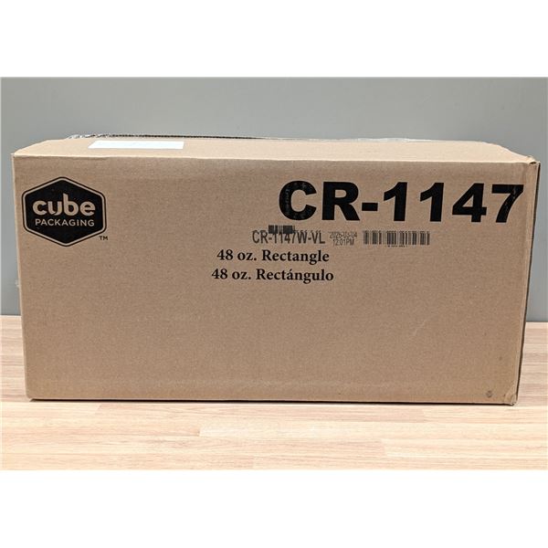 Cube Packaging CR1147W 48oz White Rectangular Container Combo - Lot of Approx 90sets