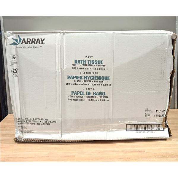 Array 1199129 Bath Tissue, White, Wrapped - Lot of 94 Rolls