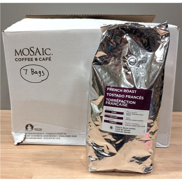 Mosaic French Roast Whole Beans, 2lbs - Lot of 7 Bags