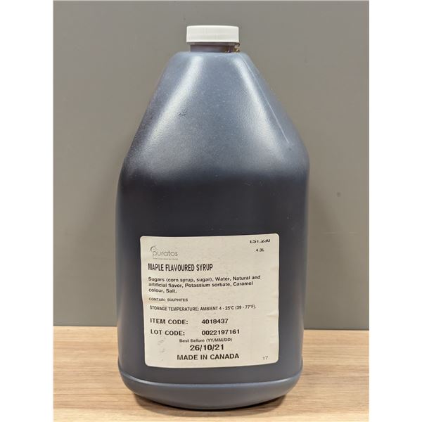 Puratos Maple Flavoured Syrup 4.3L - Lot of 3