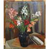 Image 1 : 1961 Large Painting On Board - Flowers - Signed L.