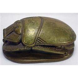 Antique Eqyptian Scarab W/ Hieroglyphic Base - Sol