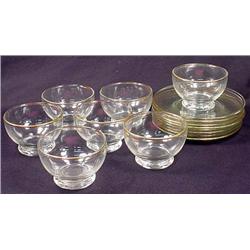 Lot Of Vintage Glassware W/ Gold Rims - Cups And P