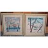 Image 1 : Lot Of 2 Framed Japanese Prints - Some Water Damag