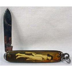 Vintage Risque Fob / Pocket Knife