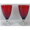 Image 1 : Lot Of 2 Vintage Ruby Glass Cordials - Cadlewick S