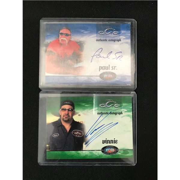 LOT OF 2 SIGNED TRADING CARDS