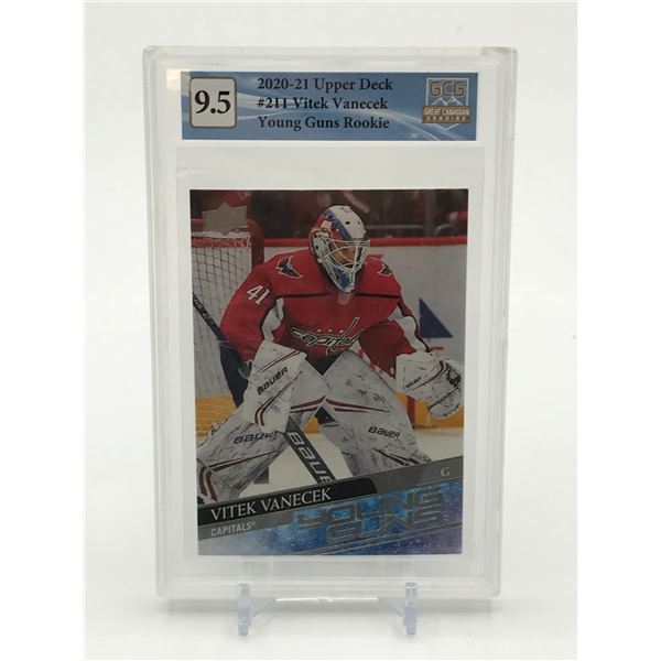 2020-21 UPPER DECK VITEK VANECEK YOUNG GUNS ROOKIES TRADING CARD - GCG GRADE 9.5