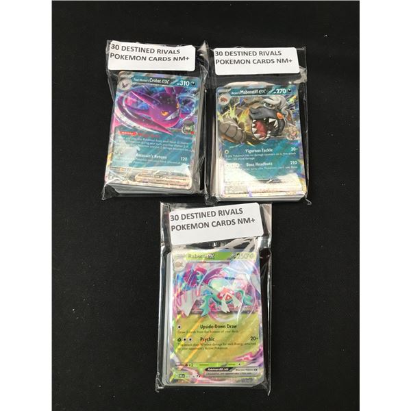 LOT OF 3 PACKS OF 30 POKEMON TCG DESTINED RIVALS TRADING CARDS
