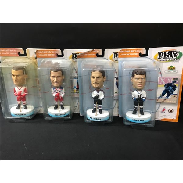 LOT OF 4 2001-2002 NHL EDITION HOCKEY BOBBLE HEADS IN ORIGINAL PACKAGING