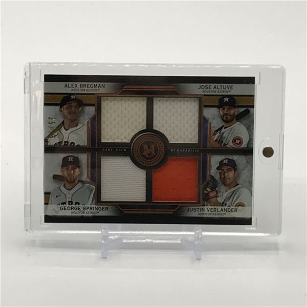 2020 TOPPS QUAD GAME USED PATCH RELIC (ALTUVE,SPRINGER,BREGMAN,VERLANDER)35/75