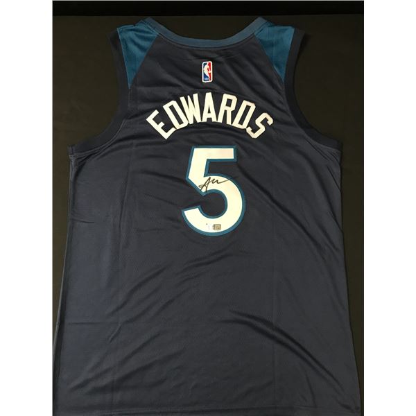 ANTHONY EDWARDS SIGNED MINNESOTA TIMBERWOLVES CUSTOM BASKETBALL JERSEY - ACE COA