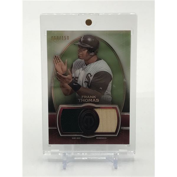 2019 TOPPS TRIBUTE BASEBALL FRANK THOMAS DUAL GAME USED PATCH TRADING CARD 63/150