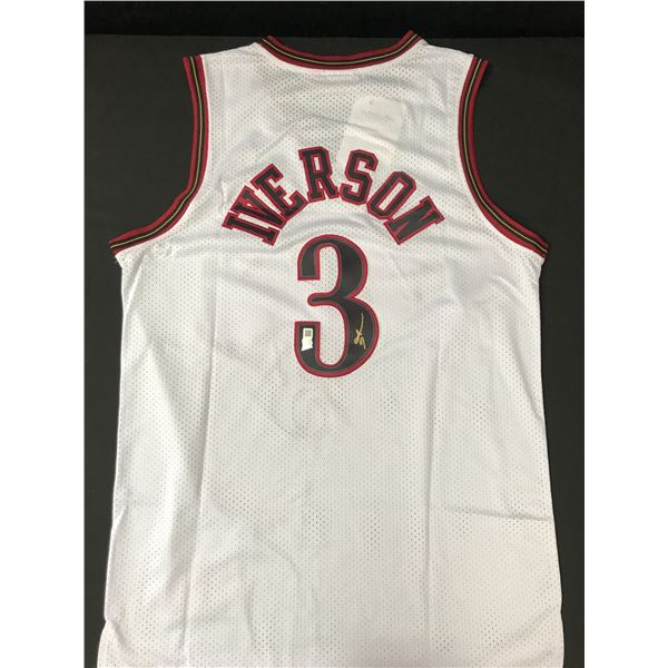 ALLEN IVERSON SIGNED PHILADELPHIA 76ERS CUSTOM JERSEY - ACE COA