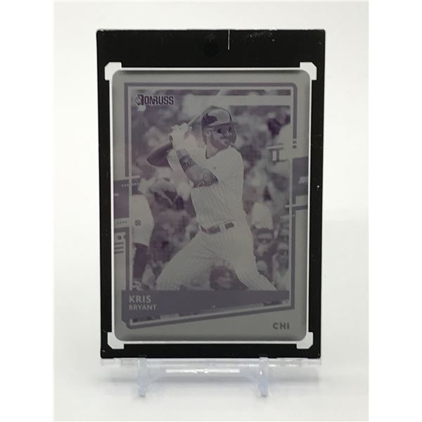 2020 PANINI DONRUSS BASEBALL KRIS BRYANT PRINTING PLATE 1/1