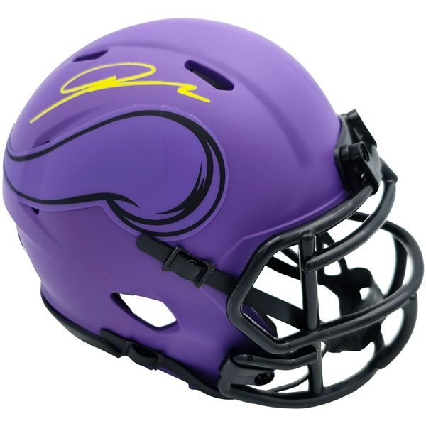 JORDAN ADDISON SIGNED MINNESOTA VIKINGS MINI HELMET (BECKETT COA)