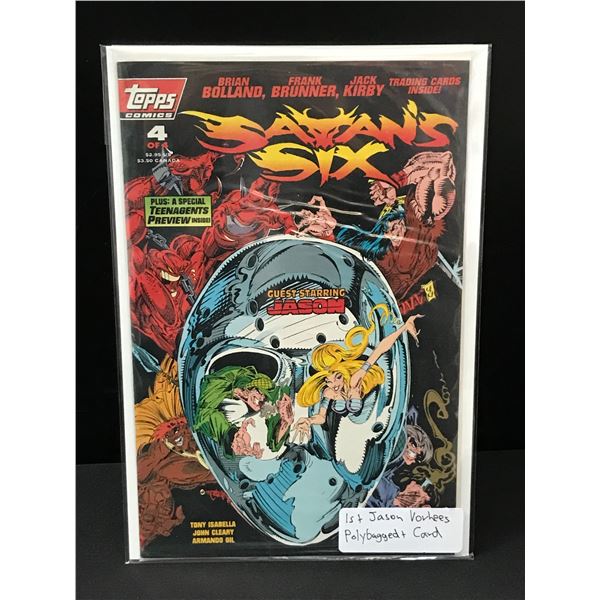 SATAN'S SIX 4 OF 4 1ST JASON VORHEES POLYBAGGED AND CARD - TOPPS COMICS