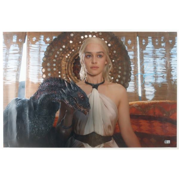 EMILIA CLARKE SIGNED GAME OF THRONES 8X10 - BECKETT COA