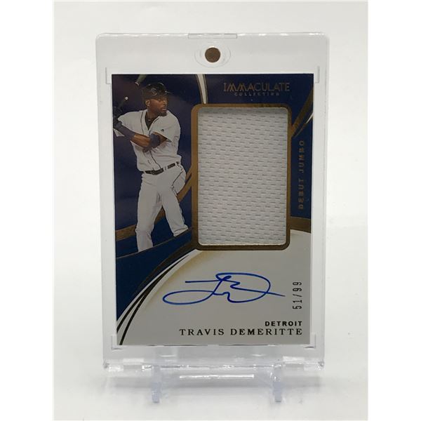 2020 PANINI IMMACULATE BASEBALL TRAVIS DEMERITTE SIGNED PATCH TRADING CARD 51/99
