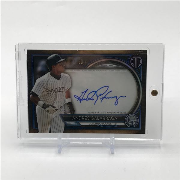 2020 TOPPS TRIBUTE BASEBALL ANDRES GALARRAGA SIGNED PATCH CARD 97/150