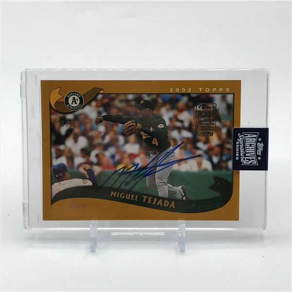 2020 TOPPS ARCHIVE MIGUEL TEJADA SIGNED TRADING CARD 3/8