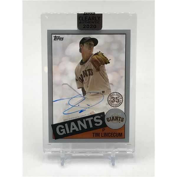 2020 TOPPS CERTIFIED AUTOGRAPH ISSUE TIM LINCECUM CLEAR SIGNED TRADING CARD