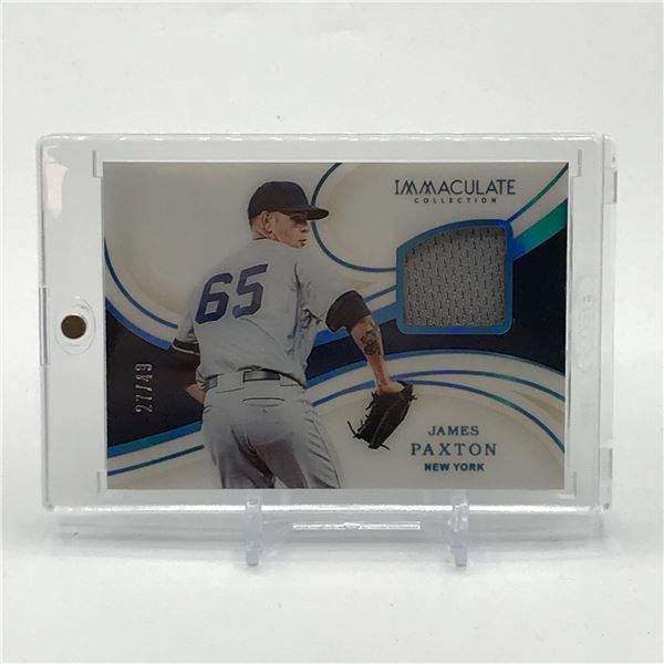 2020 PANINI IMMACULATE COLLECTION BASEBALL JAMES PAXTON PATCH TRADING CARD 27/49