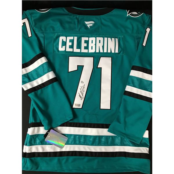 MACKLIN CELEBRINI SIGNED SAN JOSE SHARKS CUSTOM JERSEY  - ACE COA