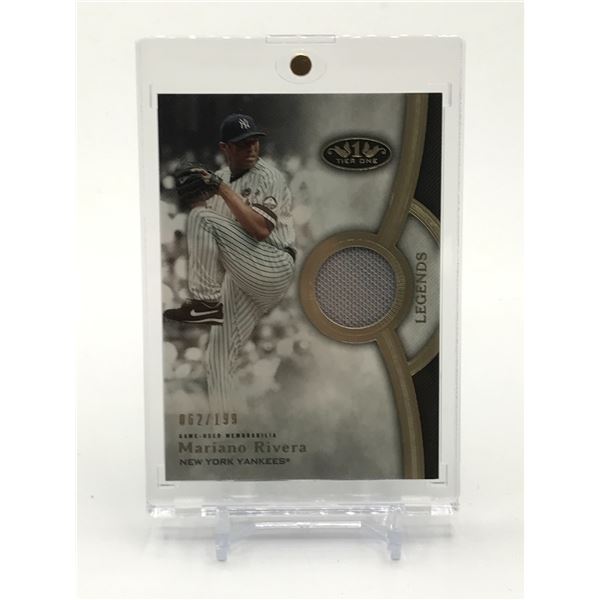 2020 TOPPS TIER 1 CERTIFIED MARIANO RIVERA PATCH TRADING CARD 062/199