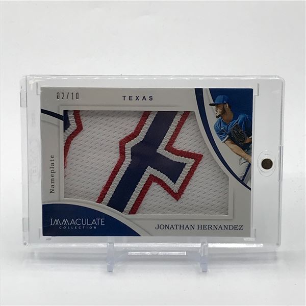 2020 PANINI IMMACULATE COLLECTION BASEBALL JONATHAN HERNANDEZ PATCH TRADING CARD 02/10