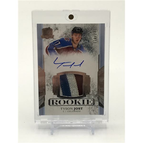 2018-19 UPPER DECK THE CUP HOCKEY TYSON JOST SIGNED PATCH ROOKIE TRADING CARD