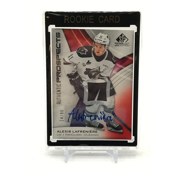 2019-20 CHL SPGU HOCKEY ALEXIS LAFRENIERE SIGNED PATCH TRADING CARD 74/90