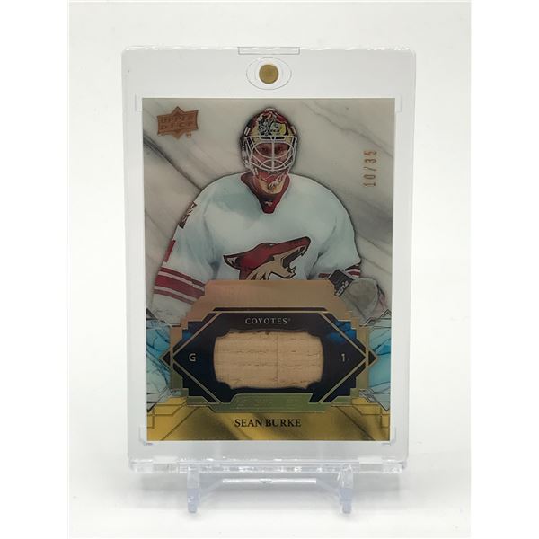 2019-20 UPPER DECK ENGRAINED HOCKEY SEAN BURKE GAME USED MEMORABILIA TRADING CARD 10/35
