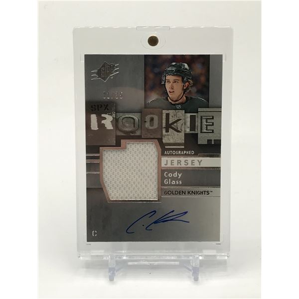 2019-20 UPPER DECK SPX HOCKEY CODY GLASS SIGNED PATCH ROOKIE TRADING CARD 91/95