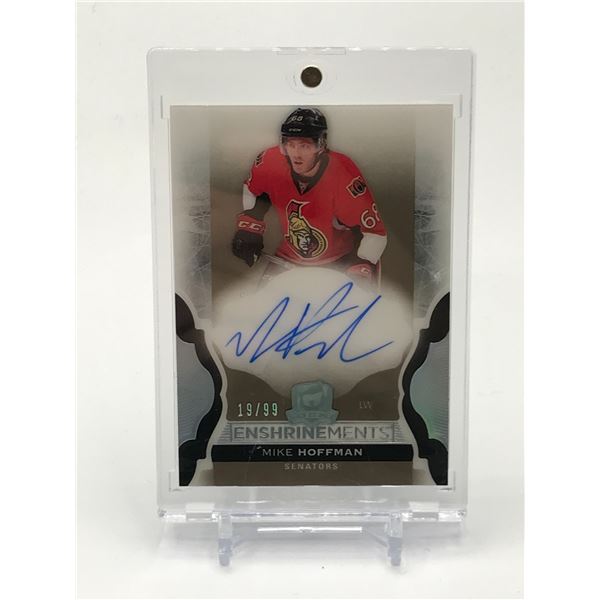 2016-17 UPPER DECK THE CUP HOCKEY MIKE HOFFMAN SIGNED TRADING CARD 19/99