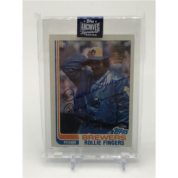 2020 TOPPS ARCHIVE SIGNATURE SERIES ROLLIE FINGERS SIGNED TRADING CARD 04/30