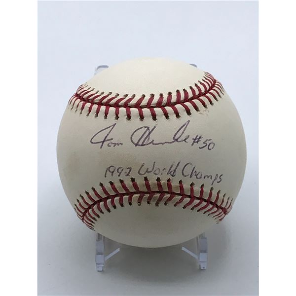 TOM HEINKE SIGNED AND INSCRIBED BASEBALL (WWOC COA)