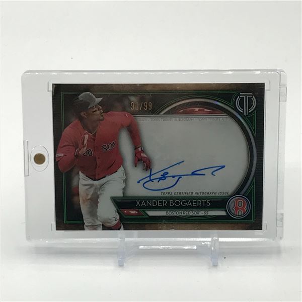 2020 TOPPS TRIBUTE BASEBALL XANDER BOGAERTS SIGNED TRADING CARD 90/99