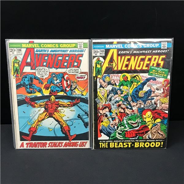 LOT OF 2 AVENGERS COMICS #105-106 - MARVEL COMICS