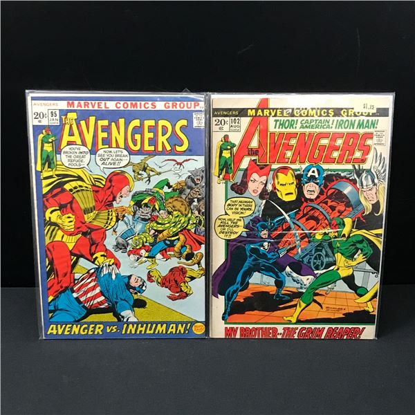 LOT OF 2 AVENGERS COMICS #95 & #102- MARVEL COMICS