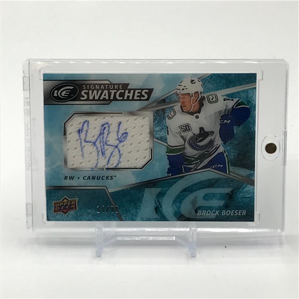2019-20 UPPER DECK HOCKEY BROCK BOESER SIGNATURE SWATCHES SIGNED PATCH TRADING CARD 15/90