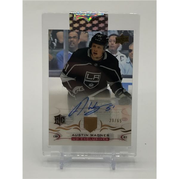 2018-19 UPPER DECK CLEAR CUT HOCKEY AUSTIN WAGNER SIGNED TRADING CARD 29/65