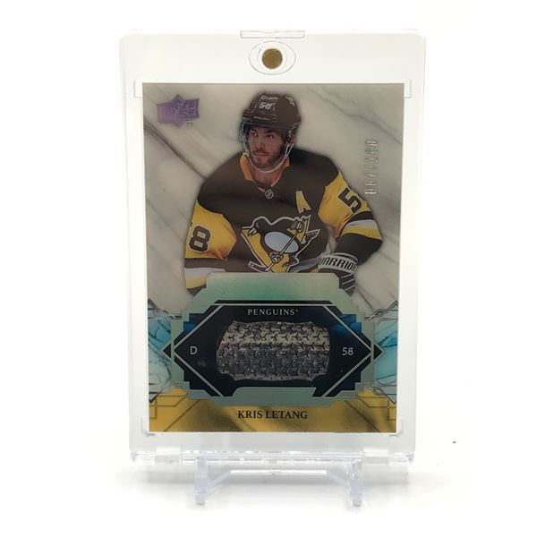 2019-20 UPPER DECK ENGRAINED HOCKEY KRIS LETANG GAME USED PATCH TRADING CARD 067/100