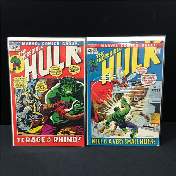 LOT OF 2 THE INCREDIBLE #154 & #157 - MARVEL COMICS