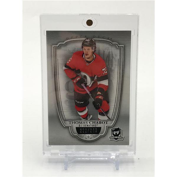 2018-19 UPPER DECK THE CUP HOCKEY THOMAS CHABOT TRADING CARD 222/249