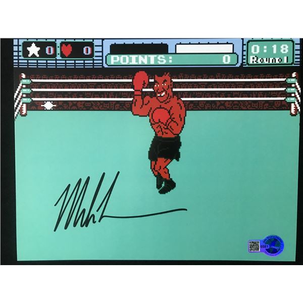 MIKE TYSON SIGNED PUNCH OUT 8X10 - WWOC COA